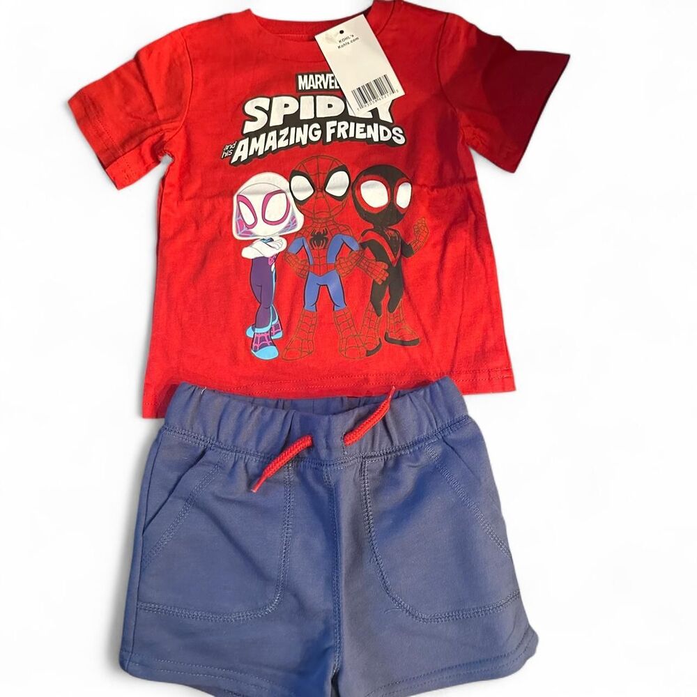 Marvel Spidey & His Amazing Friends 2 Piece T-Shirt Shorts Set Toddler Boy 18M